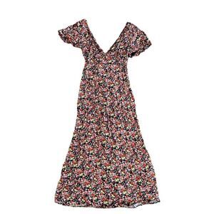 REWIND Floral Pattern V-Neck Strappy Back Size M
